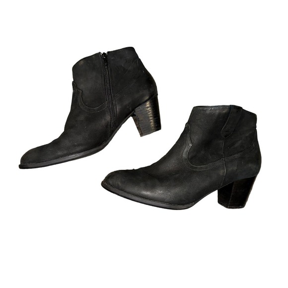 Vionic Windom Nubuck Leather Stacked Heel Western Ankle Boot Size 9.5 - Picture 1 of 10